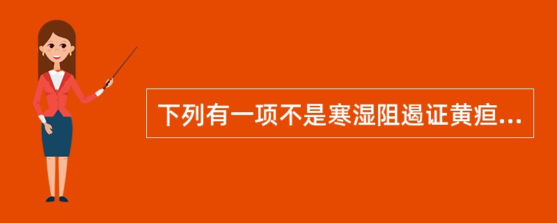 下列有一项不是寒湿阻遏证黄疸的特点（）