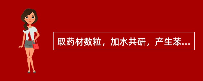 取药材数粒，加水共研，产生苯甲醛特殊香气的药材是（）