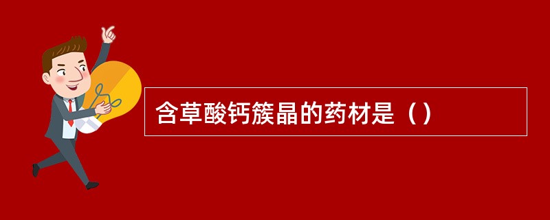 含草酸钙簇晶的药材是（）