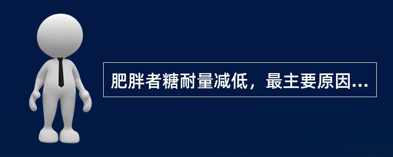 肥胖者糖耐量减低，最主要原因是()