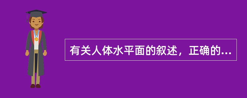 有关人体水平面的叙述，正确的是（）