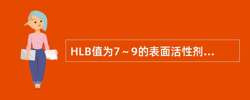 HLB值为7～9的表面活性剂适宜作为（）