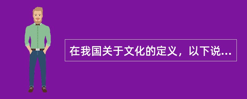 在我国关于文化的定义，以下说法正确的是（）