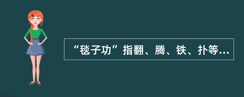 “毯子功”指翻、腾、铁、扑等各项技艺。（）