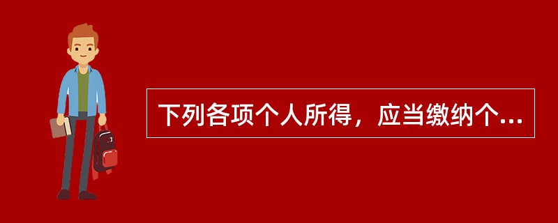 下列各项个人所得，应当缴纳个人所得税（  ）