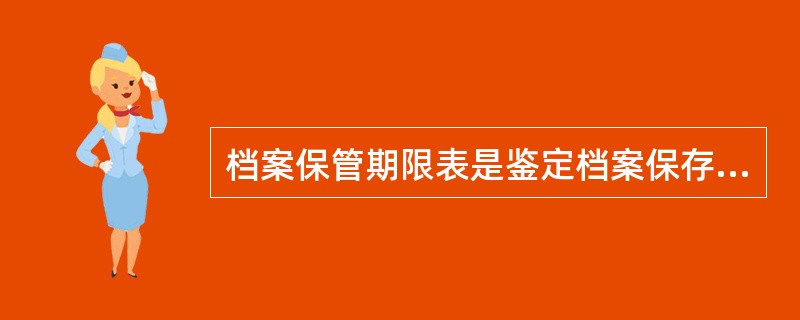 档案保管期限表是鉴定档案保存价值和确定档案保管期限的依据和标准。（）