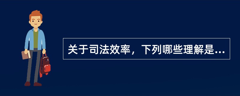 关于司法效率，下列哪些理解是正确的？（　）