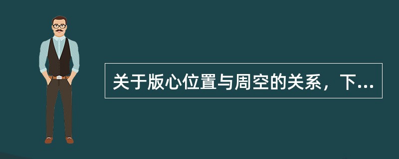 关于版心位置与周空的关系，下列说法中正确的是（　　）。