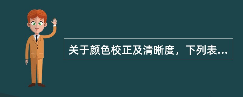 关于颜色校正及清晰度，下列表述正确的有（　　）。