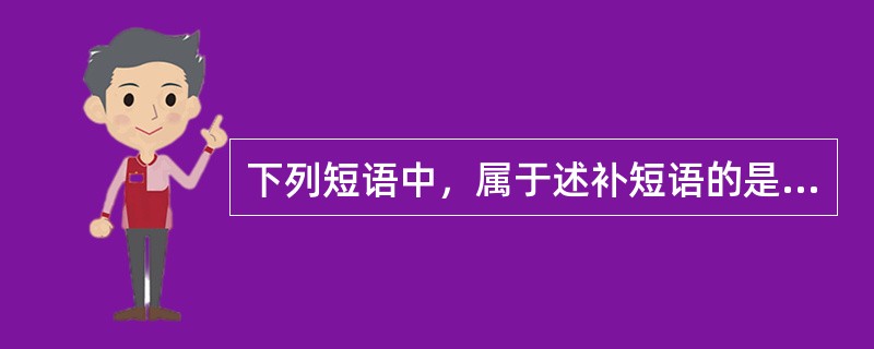 下列短语中，属于述补短语的是（　　）。