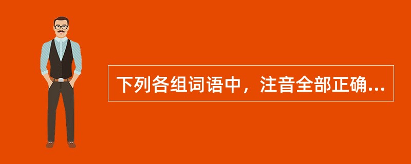 下列各组词语中，注音全部正确的是（　　）。