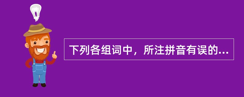 下列各组词中，所注拼音有误的是（　　）。