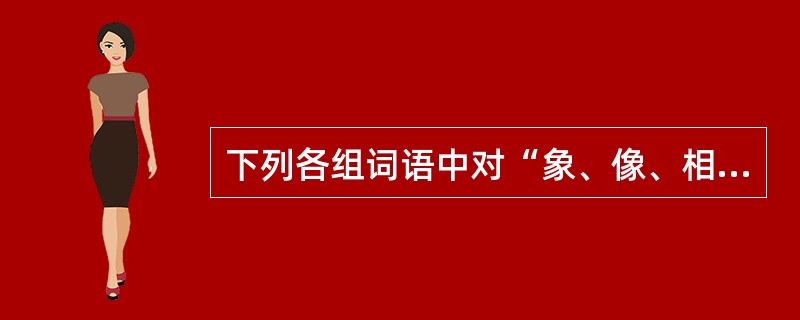 下列各组词语中对“象、像、相”的使用，完全正确的有（　　）。[2007年真题]