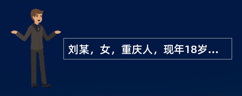 刘某，女，重庆人，现年18岁，初中毕业后就辍学在家，没有工作，至今已有三年。刘某10岁的时候父母离婚，她一直跟着母亲生活。刘某平时喜欢一个人待在家里，把自己关在房间里，喜欢看电视，尤其喜欢看动画片，也