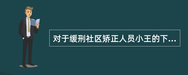 对于缓刑社区矫正人员小王的下列哪种行为，县级司法行政机关应当给予警告（  ）。