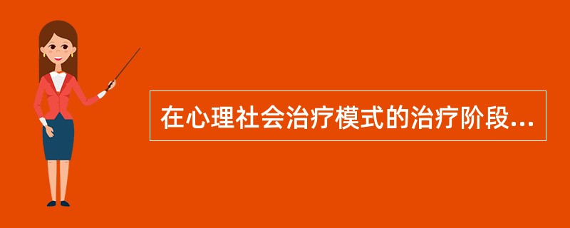 在心理社会治疗模式的治疗阶段，采用多层面的服务介入方式帮助服务对象，主要的治疗工作有（　　）。