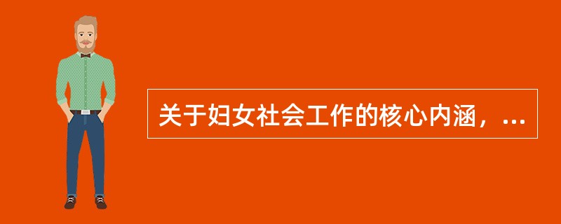 关于妇女社会工作的核心内涵，下列说法正确的有（　　）。