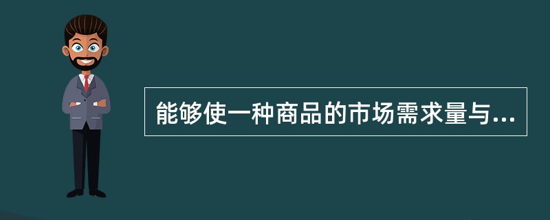 能够使一种商品的市场需求量与市场供给量相等的价格，称为（）。