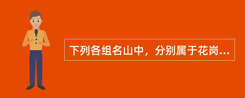 下列各组名山中，分别属于花岗岩名山、岩溶山水、丹霞风光的是（　）。