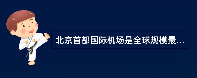 北京首都国际机场是全球规模最大的机场，几乎所有北京的国内、国际航班均在北京首都国际机场停靠和起飞，其旅客吞吐量位居全球第一。（　）