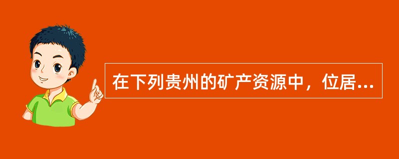在下列贵州的矿产资源中，位居全国前10位的是（　）。