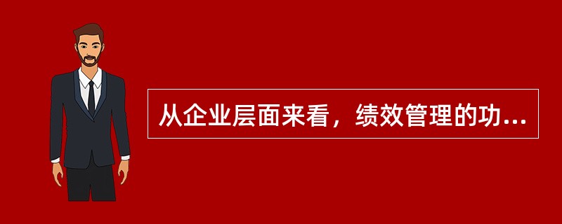 从企业层面来看，绩效管理的功能包括（）。