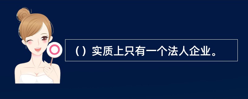 （）实质上只有一个法人企业。