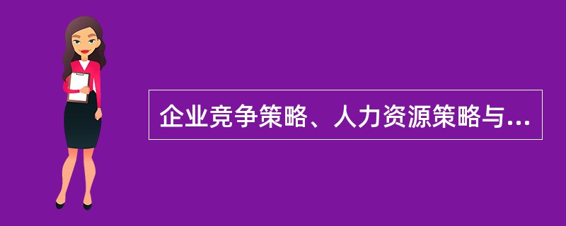 企业竞争策略、人力资源策略与企业文化的相互关系中。企业竞争策略不包括（）。