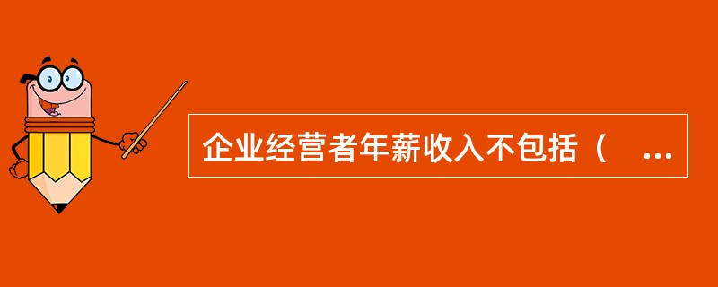 企业经营者年薪收入不包括（　　）。