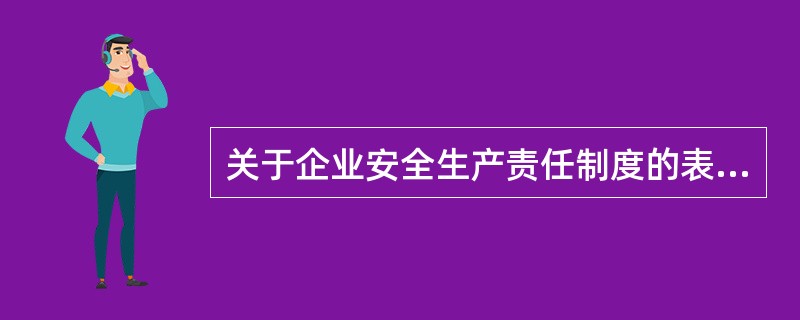 关于企业安全生产责任制度的表述，正确的是（　　）。