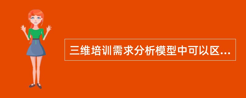 三维培训需求分析模型中可以区分出（）个象限。