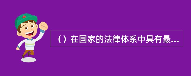 （）在国家的法律体系中具有最高法律效力。[2015年5月三级、2014年5月二级真题；2013年11月二级、四级真题]