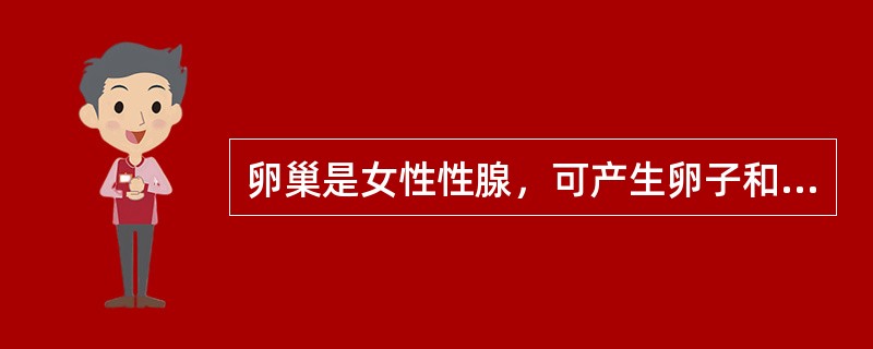 卵巢是女性性腺，可产生卵子和分泌女性激素。（）