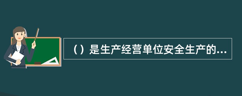 （）是生产经营单位安全生产的重要保障措施，是一种事前保障措施。