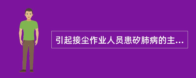 引起接尘作业人员患矽肺病的主要原因是（）。