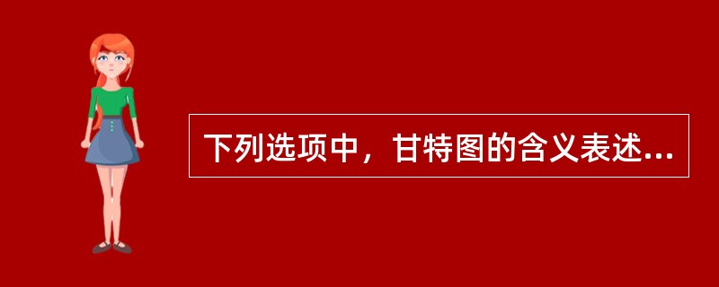 下列选项中，甘特图的含义表述正确的有( )。