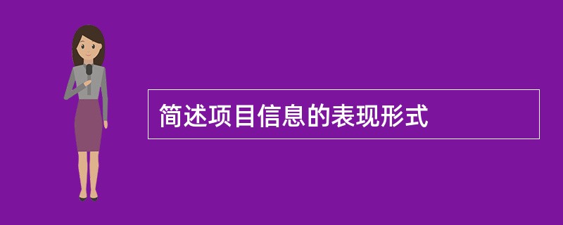 简述项目信息的表现形式