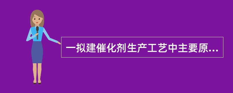 一拟建催化剂生产工艺中主要原料以管线输送，生产工艺过程采用间歇式。<br />各工艺步骤概略介绍如下——<br />合成的催化剂载体、原料四氯化钛以及少量甲苯经管线输送至催化剂