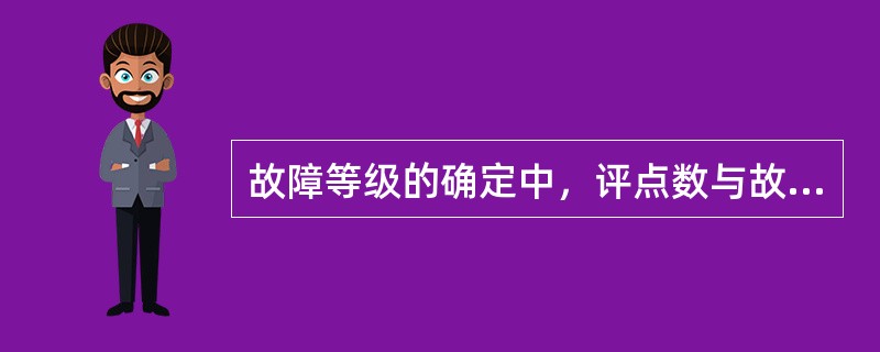 故障等级的确定中，评点数与故障等级表述对应关系正确的是( )。