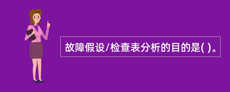 故障假设/检查表分析的目的是( )。