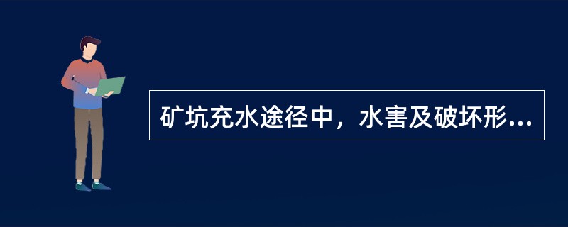 矿坑充水途径中，水害及破坏形式包括( )等。