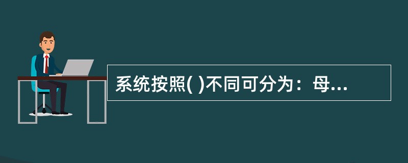 系统按照( )不同可分为：母系统与子系统，自然系统与人造系统，实体系统与概念系统，静态系统与动态系统，控制系统与行为系统等。