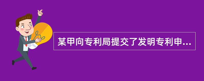 某甲向专利局提交了发明专利申请，其申请还在实质审查过程中，以下说法，正确的有（）