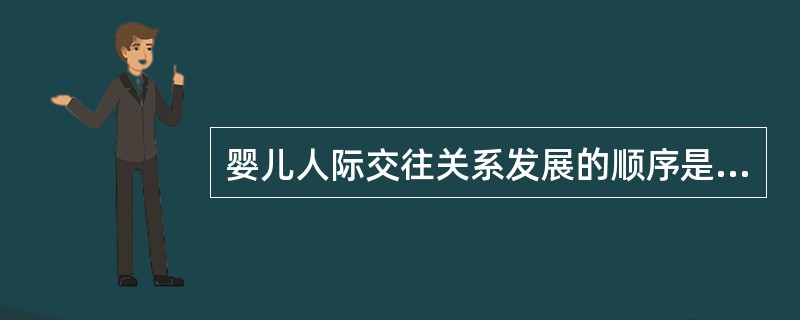 婴儿人际交往关系发展的顺序是（）。
