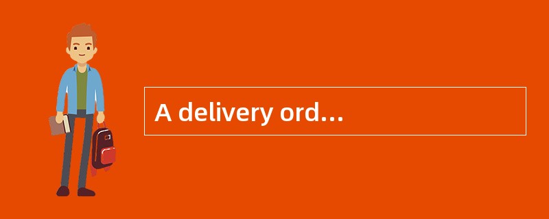 A delivery order is issued by the carrier or his agent which enables theshipper to load the cargo on
