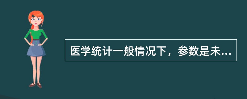 医学统计一般情况下，参数是未知的，需要用统计量去估计。用统计量推论参数的方法，统计学上称为（）。
