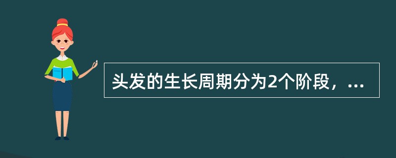 头发的生长周期分为2个阶段，即生长期和脱落期。（　　）