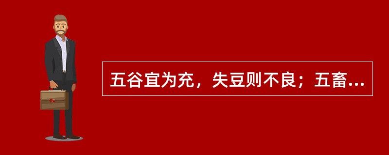 五谷宜为充，失豆则不良；五畜适为益，过则害非浅；五菜常为养，新鲜绿黄红；五果当为主，力求多无数；气味合则服，尤当忌偏独；饮食贵有节，切切勿使过。（　　）