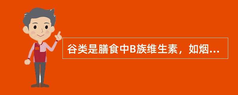 谷类是膳食中B族维生素，如烟酸、泛酸、维生素B1等的重要来源。（）