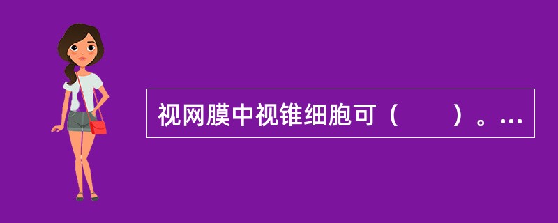 视网膜中视锥细胞可（　　）。[江苏省2013年5月二级真题]